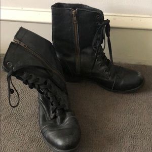 Black combat boots
